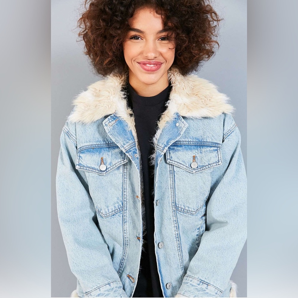 Urban Outfitters BDG Faux Fur
Lined Denim Trucker Jacket